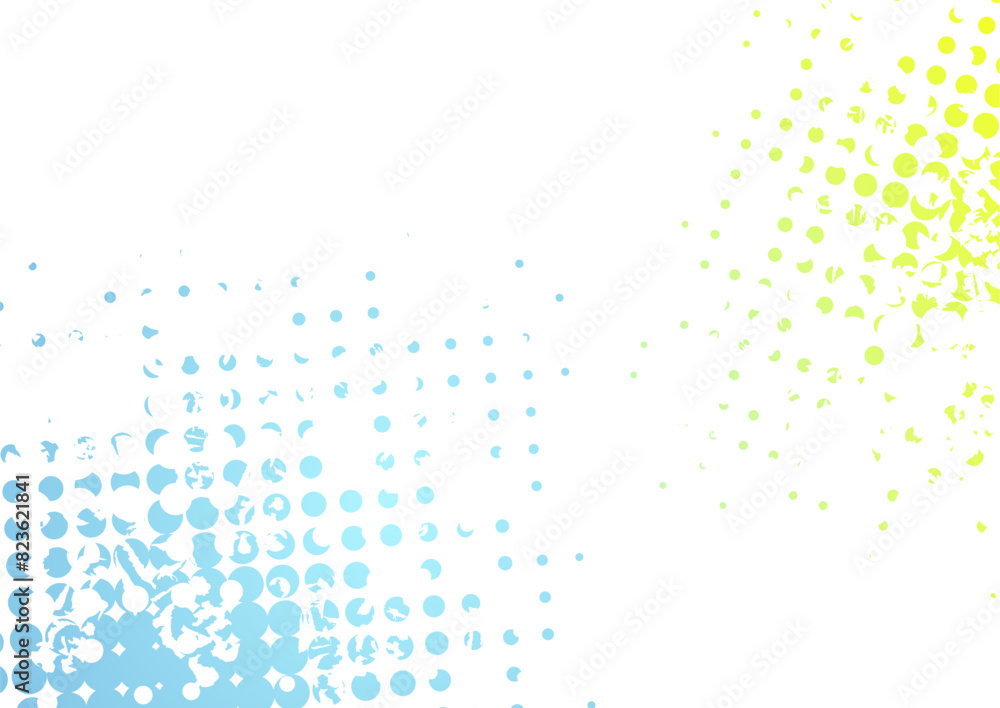Poster bright blue green minimal halftone dots grunge abstract background. geometric tech concept vector de