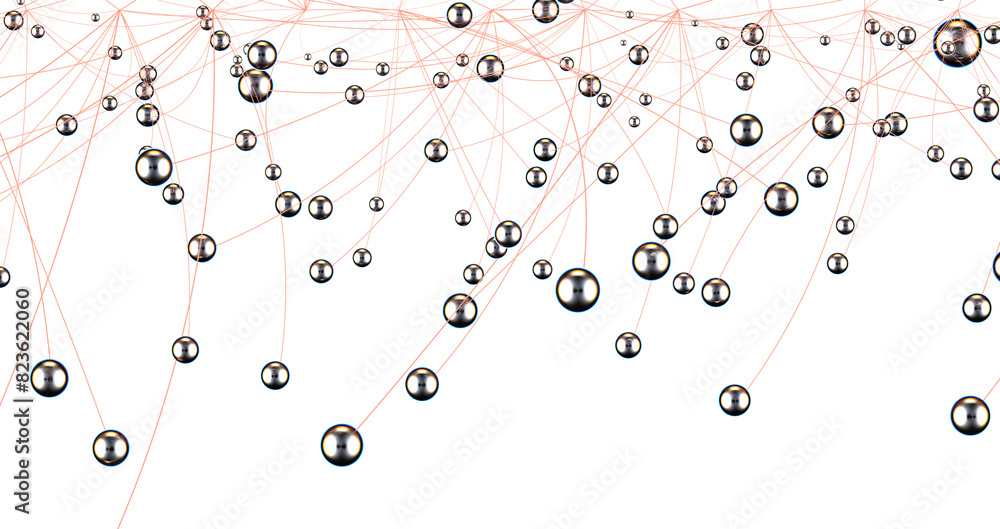 Aufkleber Abstract plexus blue geometry background. Digital technology network connection concept. 3D rendered illustration