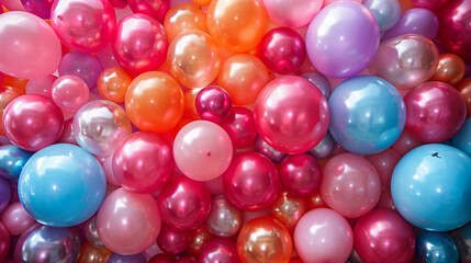 Balloon Photo Backdrop - A wall full of colorful balloons, serving as a photo backdrop for party pictures