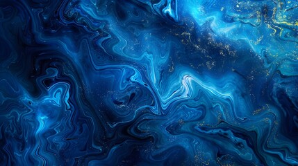Obraz premium Swirling Waves of Ethereal Blue Tones - Captivating Fluid Art Abstract Background