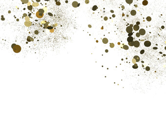 Glorious Cascade: Exquisite 3D Illustration of Glowing gold Confetti