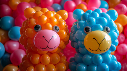 Balloon Animals - Animal figures made from colorful balloons, perfect for decorating a children's party