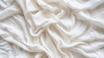 Texture of white fabric as background top view