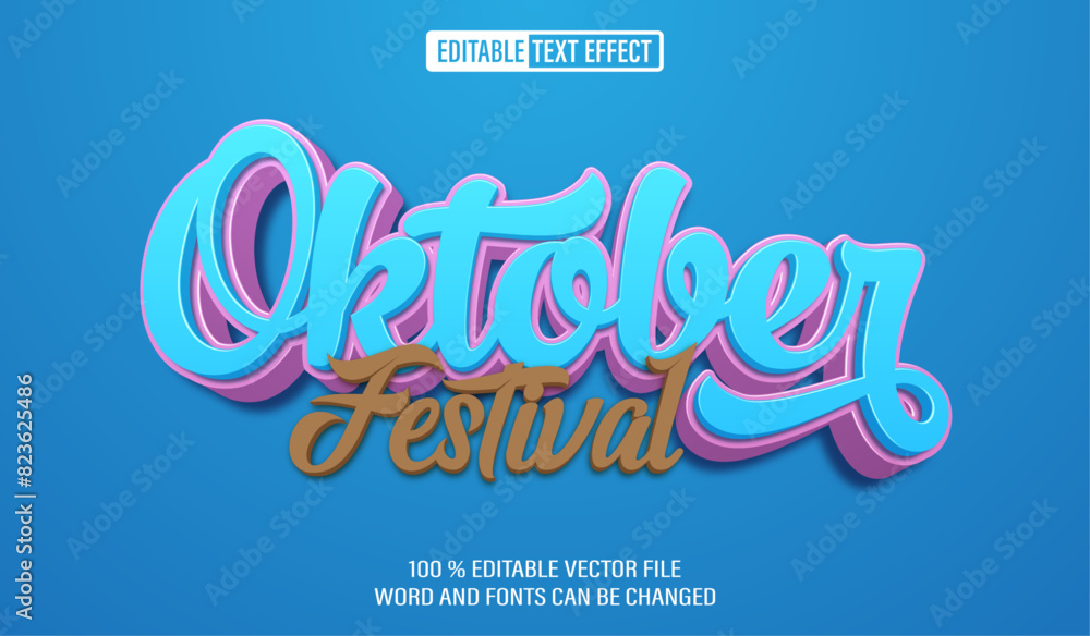 Poster editable 3d text style effect - oktoberfest text effect template