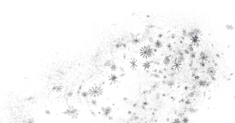 Snowflake Ballet: Exquisite 3D Illustration of Descending Festive Snowflakes in Motion
