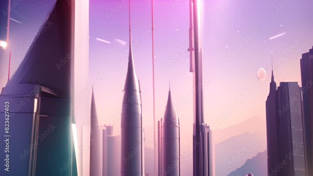 Poster group of rockets soaring through sky generative ai
