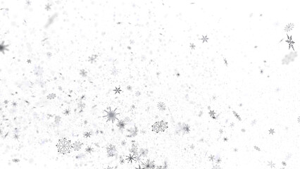 Snowflake Dance: Radiant 3D Illustration Showcasing Falling Christmas Snowflakes in Harmony