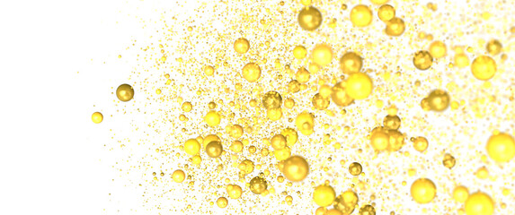 Dazzling Delight: Mesmerizing 3D Illustration of Glittering gold Confetti