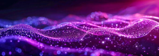 Purple and black backdrop with light wave