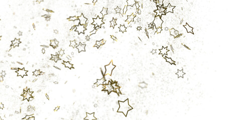 Galactic Christmas Descent: Enthralling 3D Illustration of Falling Holiday Stars from the Cosmos