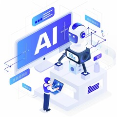 3 Illustration of personalized marketing with AI text on a white background