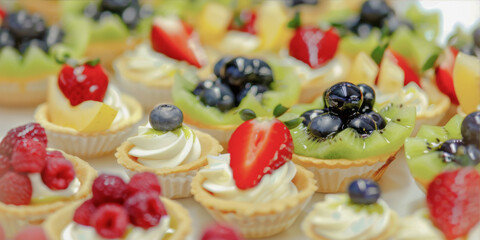 Tartlets with berries and fruits
