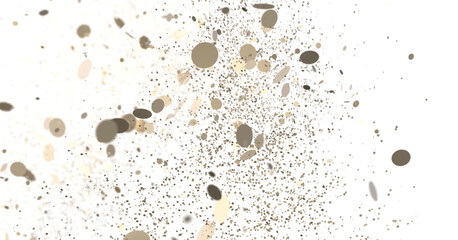 Euphoric Eruption: Magnificent 3D Illustration Showcasing Bursting gold Confetti