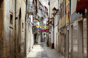 Old street of Coimbra city, Portugal.