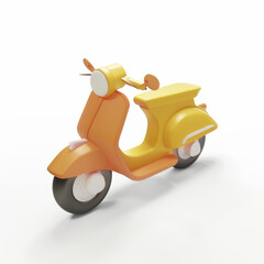 Scooter icon in 3D style on a white background  