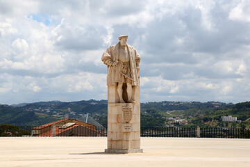 Statue of King Joao III of Portugal in the University of Coimbra, Portugal.