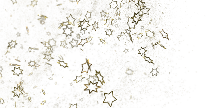 Galactic Christmas Descent: Enthralling 3D Illustration of Falling Holiday Stars from the Cosmos