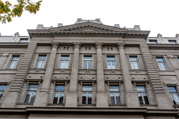 Obraz premium Facade of an old apartment building in the center of Zagreb, Croatia, Europe