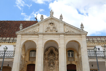 The entrance to the University of Coimbra is one of the oldest universities in the world, Portugal.