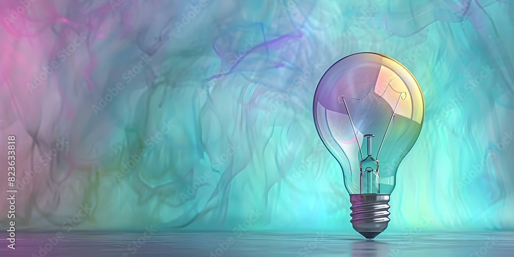 Aufkleber bright colorful light bulb representing creativity innovation and problemsolving in background. conc