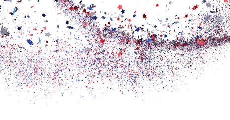 stars confetti on american independence day party