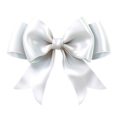 Naklejka premium silver bow isolated on white background, png
