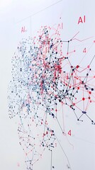 Photo of a strategic mind map with AI text on a white background