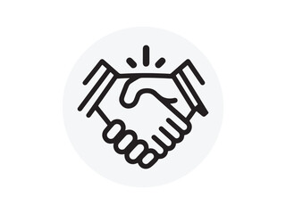 Business Handshake outline vector icon design