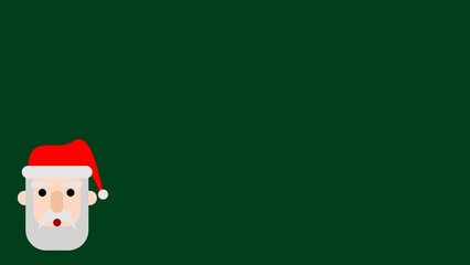 background illustration of Santa Claus on a green background	
