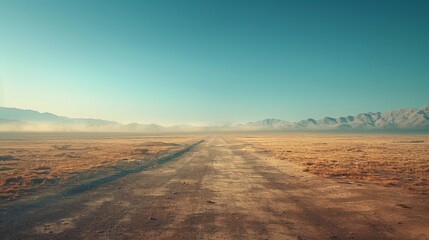 Fototapeta premium An empty wasteland abstract background featuring muted colors and minimalist design elements. The composition captures the essence of desolation and solitude, using gentle transitions and simple