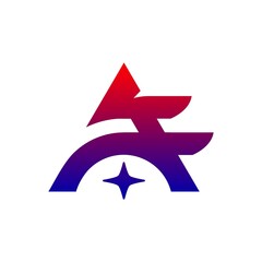 A Initial Aviation Modern Logo Design with Star
