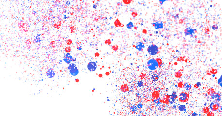 Festive background with confetti in the shape of stars in the color of the American flag.