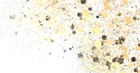 Shimmering Bliss: Mesmeric 3D Illustration Depicting Glistening gold Confetti