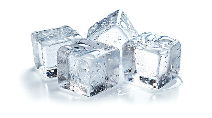 Close-Up of Ice Cubes on White Background