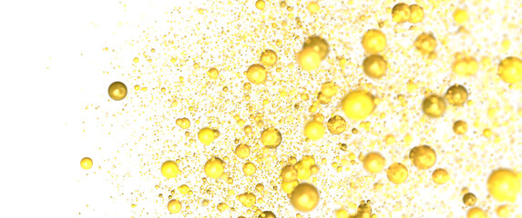 Elegant Embrace: Mesmerizing 3D Illustration Depicting Swirling gold Confetti