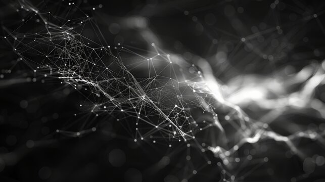 An abstract exploration background with interconnected lines and shapes. The minimalist approach ensures that the focus remains on the sense of discovery and the unknown.