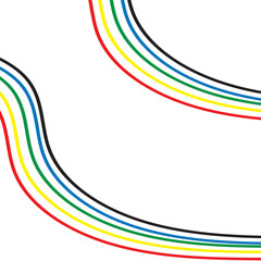 Abstract COLORED CIRCLES on a white background.