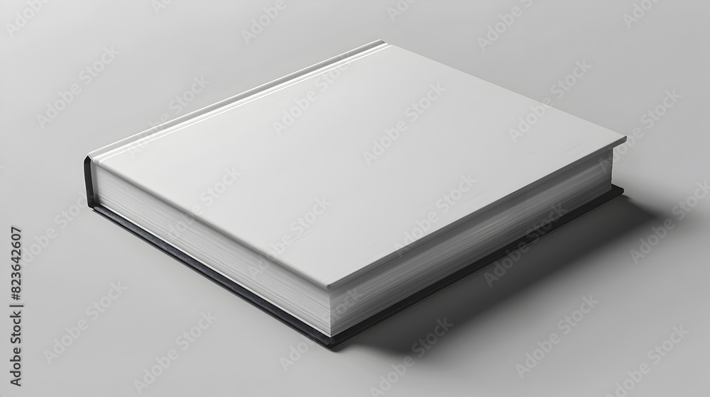 Poster blank book stack on neutral background with minimalist layout