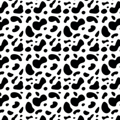 Abstract geometric pattern with spots on white background. A seamless vector background. Graphic modern pattern. White and black pattern.