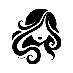 Hair Beauty Modern BW Logo Design