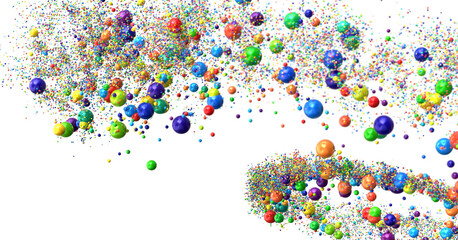 Sunburst and colorful confetti background frame illustration