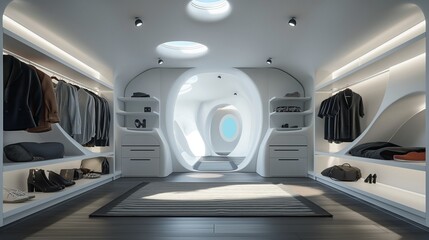 Obraz premium A Spacious And Well-Organized Modern Walk-in Closet.