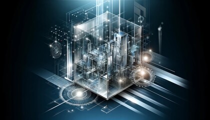 未来的なテクノロジーのデジタルアート