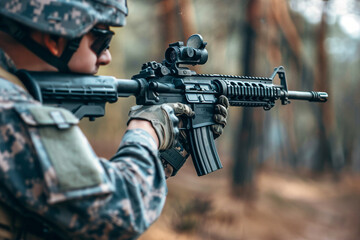 Fototapeta premium Special forces team on the battlefield made with generative AI