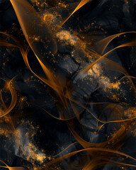A black and gold background with a lot of gold sparkles