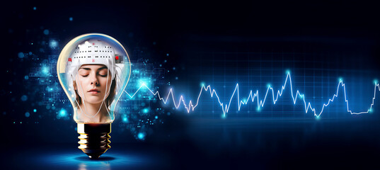 Waveforms generated by brain activity demonstrate human brain wave patterns, aiding in the exploration and healing of neural function.