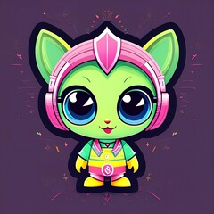 Cute Vector Vector alien character for t-shirt 