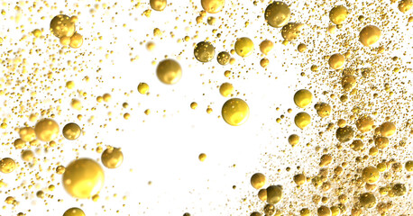 gold  Jubilation: Astonishing 3D Illustration of Joyous gold Confetti