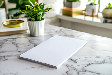 White book on marble table