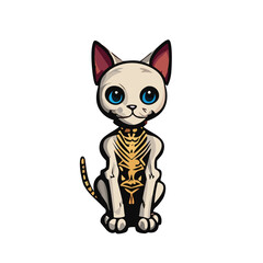 Cat skeleton character with bones visible Vector Illustration File Digital Download